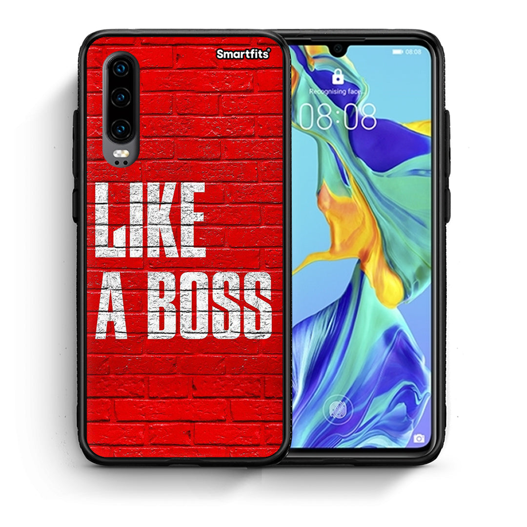 Θήκη Huawei P30 Like A Boss από τη Smartfits με σχέδιο στο πίσω μέρος και μαύρο περίβλημα | Huawei P30 Like A Boss case with colorful back and black bezels