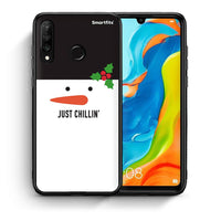 Thumbnail for Θήκη Huawei P30 Lite Christmas Chillin από τη Smartfits με σχέδιο στο πίσω μέρος και μαύρο περίβλημα | Huawei P30 Lite Christmas Chillin case with colorful back and black bezels