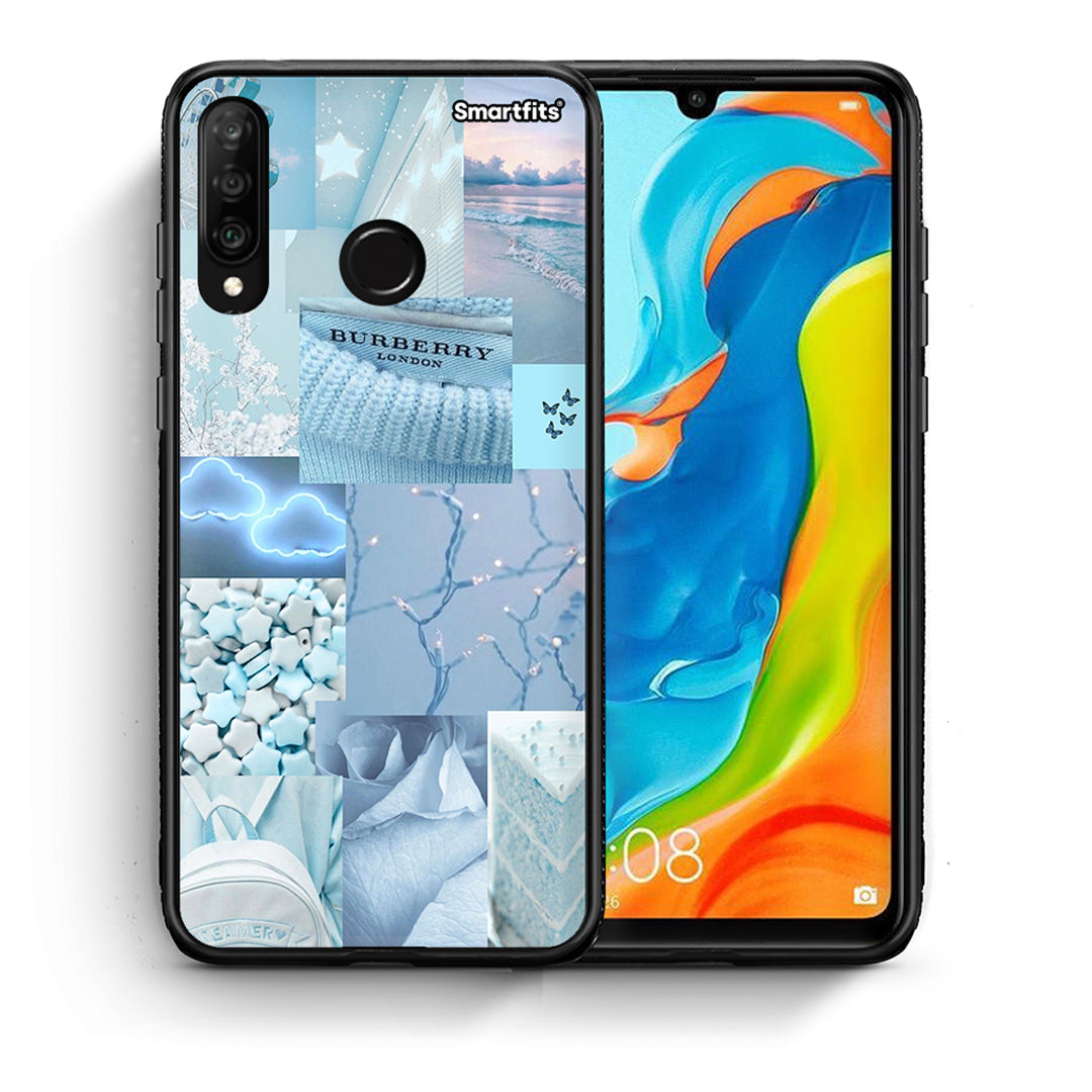 Θήκη Huawei P30 Lite Ciel Aesthetic Collage από τη Smartfits με σχέδιο στο πίσω μέρος και μαύρο περίβλημα | Huawei P30 Lite Ciel Aesthetic Collage case with colorful back and black bezels