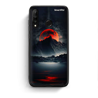 Thumbnail for Huawei P30 Lite Red Full Moon θήκη από τη Smartfits με σχέδιο στο πίσω μέρος και μαύρο περίβλημα | Smartphone case with colorful back and black bezels by Smartfits