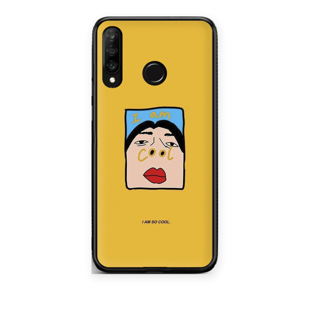 Θήκη Huawei P30 Lite So Cool από τη Smartfits με σχέδιο στο πίσω μέρος και μαύρο περίβλημα | Huawei P30 Lite So Cool case with colorful back and black bezels