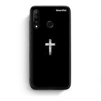 Thumbnail for Huawei P30 Lite White Cross θήκη από τη Smartfits με σχέδιο στο πίσω μέρος και μαύρο περίβλημα | Smartphone case with colorful back and black bezels by Smartfits