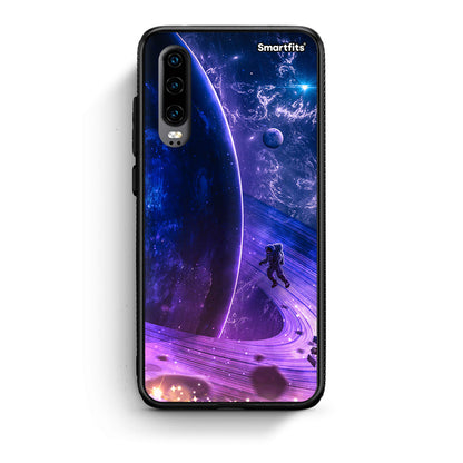 Huawei P30 Lost Astronaut θήκη από τη Smartfits με σχέδιο στο πίσω μέρος και μαύρο περίβλημα | Smartphone case with colorful back and black bezels by Smartfits