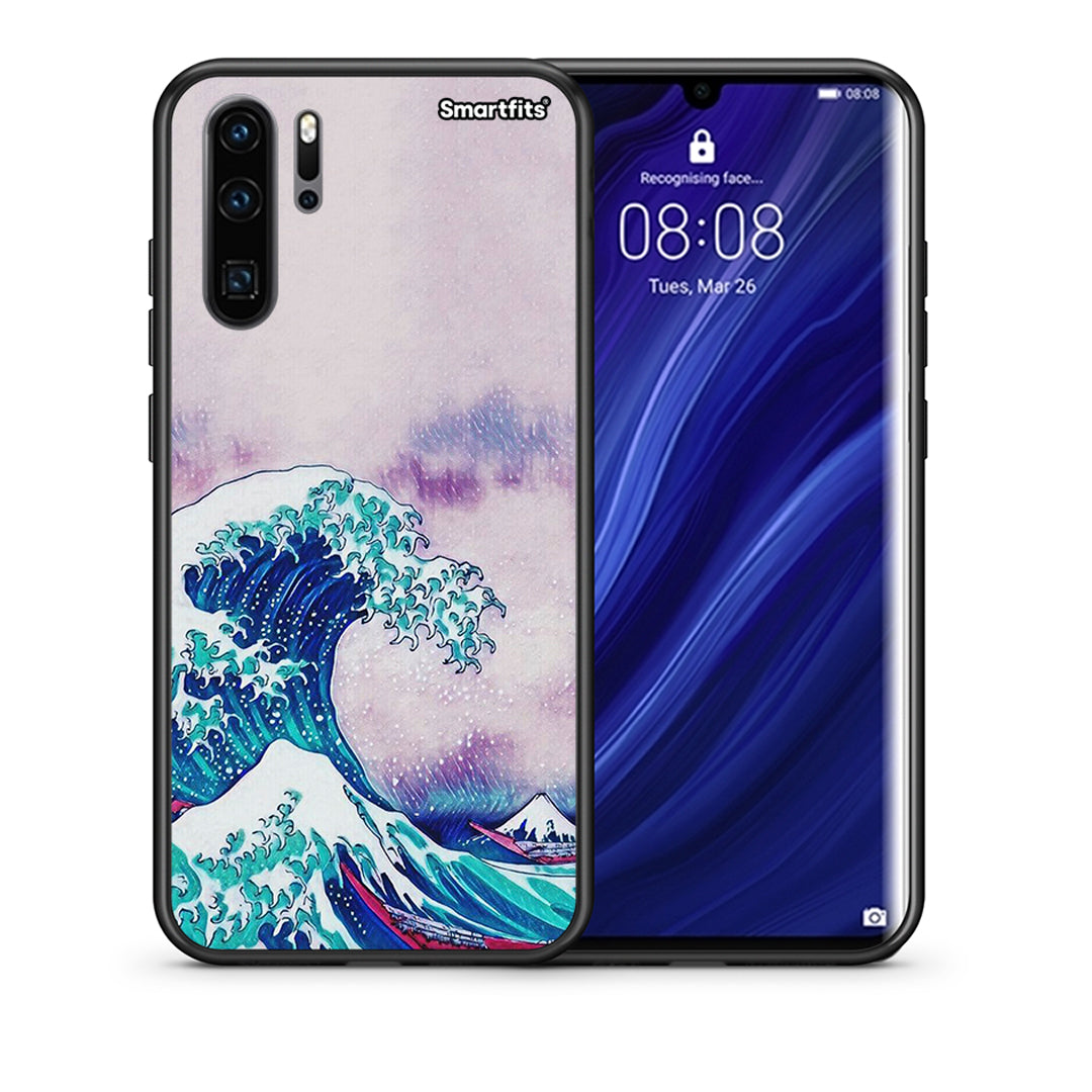 Θήκη Huawei P30 Pro Blue Waves από τη Smartfits με σχέδιο στο πίσω μέρος και μαύρο περίβλημα | Huawei P30 Pro Blue Waves case with colorful back and black bezels