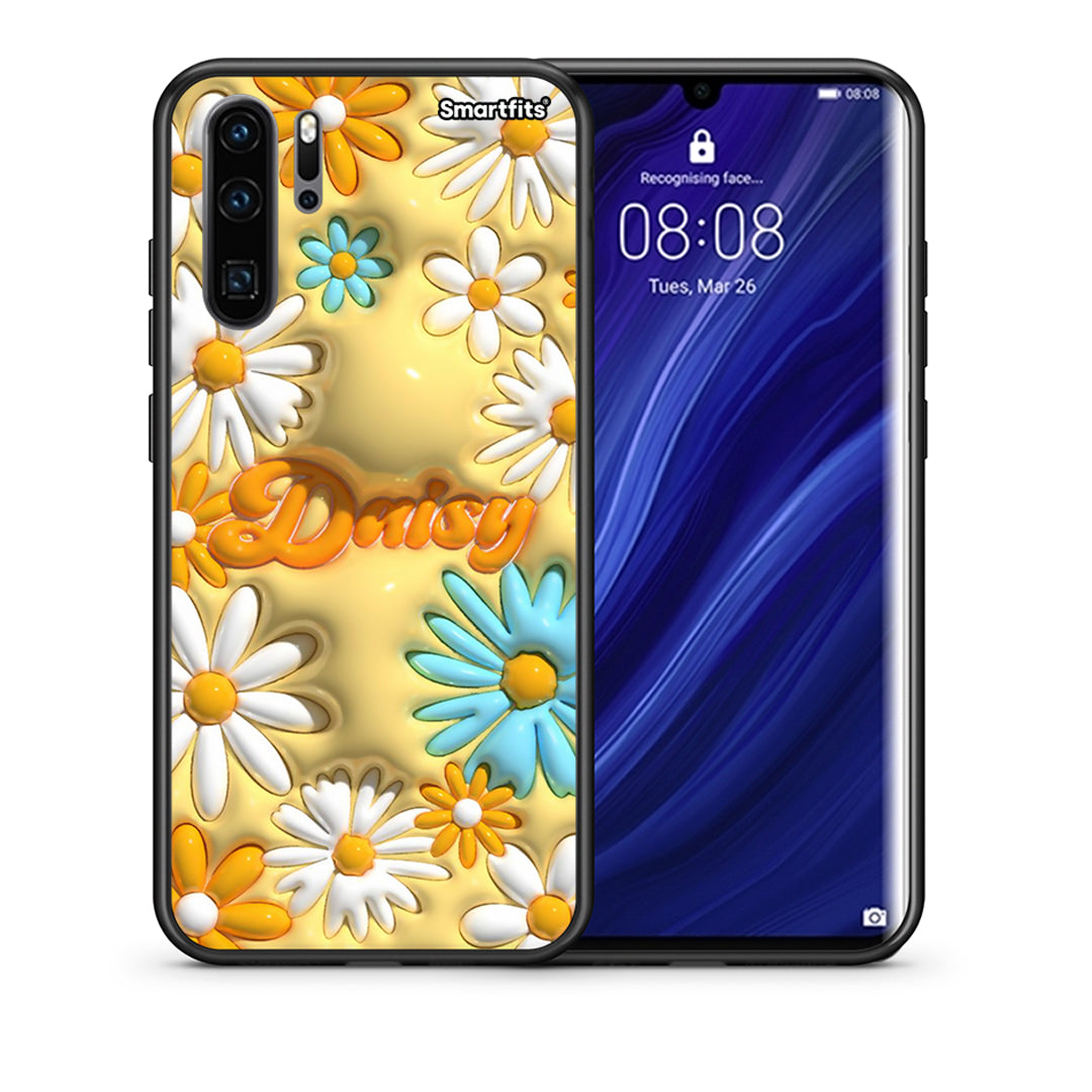 Θήκη Huawei P30 Pro Bubble Daisies από τη Smartfits με σχέδιο στο πίσω μέρος και μαύρο περίβλημα | Huawei P30 Pro Bubble Daisies case with colorful back and black bezels