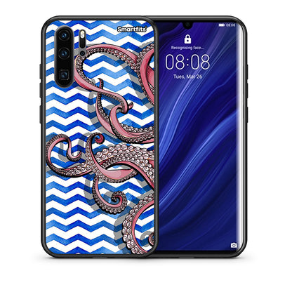 Θήκη Huawei P30 Pro Chevron Devilfish από τη Smartfits με σχέδιο στο πίσω μέρος και μαύρο περίβλημα | Huawei P30 Pro Chevron Devilfish case with colorful back and black bezels
