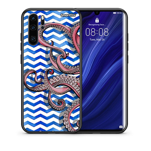 Θήκη Huawei P30 Pro Chevron Devilfish από τη Smartfits με σχέδιο στο πίσω μέρος και μαύρο περίβλημα | Huawei P30 Pro Chevron Devilfish case with colorful back and black bezels