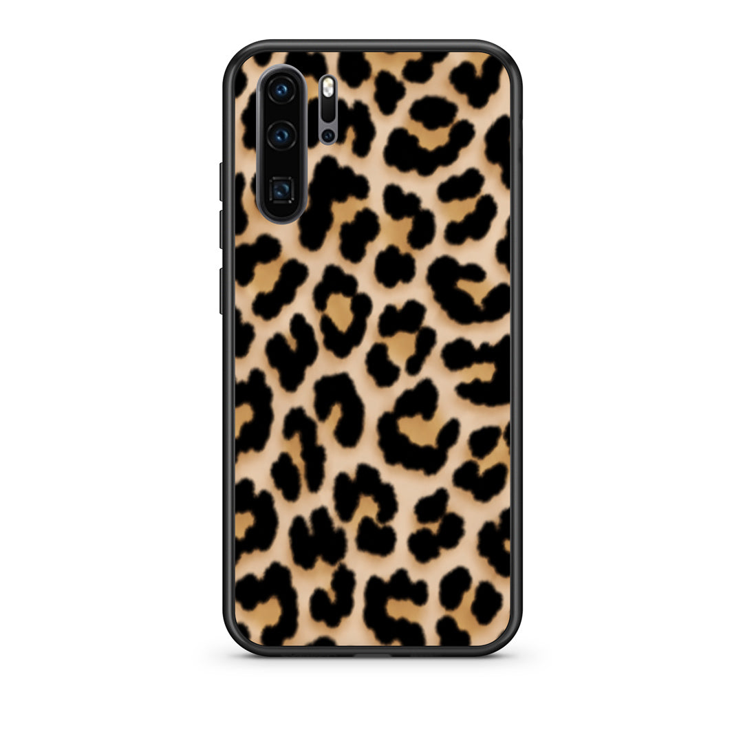Θήκη Huawei P30 Pro Leopard Print Tan Small από τη Smartfits με σχέδιο στο πίσω μέρος και μαύρο περίβλημα | Huawei P30 Pro Leopard Print Tan Small case with colorful back and black bezels