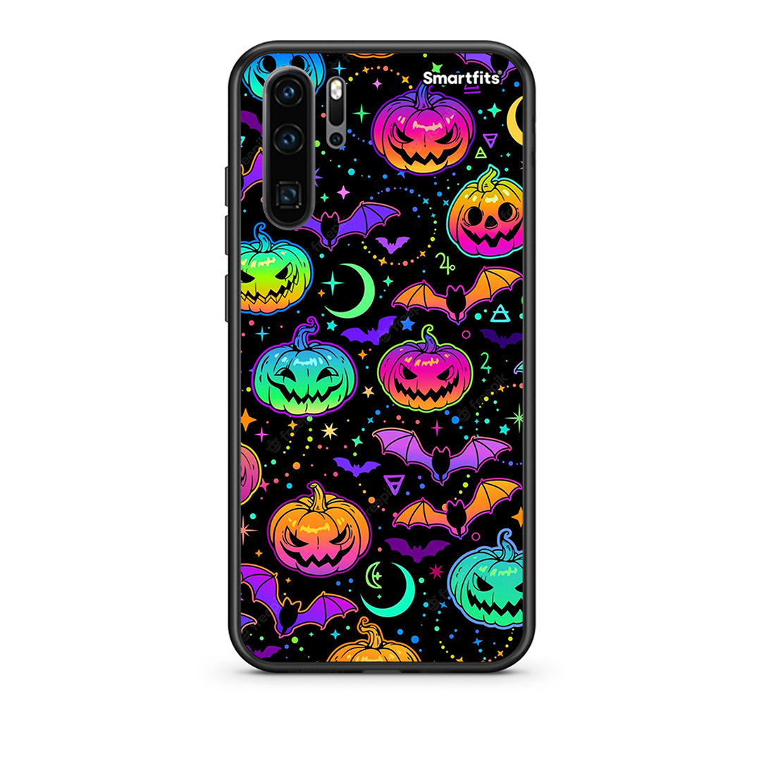 Huawei P30 Pro Neon Halloween θήκη από τη Smartfits με σχέδιο στο πίσω μέρος και μαύρο περίβλημα | Smartphone case with colorful back and black bezels by Smartfits