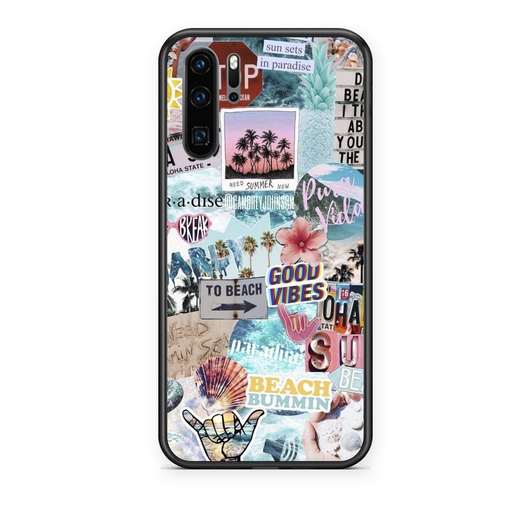 Θήκη Huawei P30 Pro Summer Vibes από τη Smartfits με σχέδιο στο πίσω μέρος και μαύρο περίβλημα | Huawei P30 Pro Summer Vibes case with colorful back and black bezels