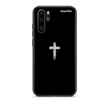 Huawei P30 Pro White Cross θήκη από τη Smartfits με σχέδιο στο πίσω μέρος και μαύρο περίβλημα | Smartphone case with colorful back and black bezels by Smartfits