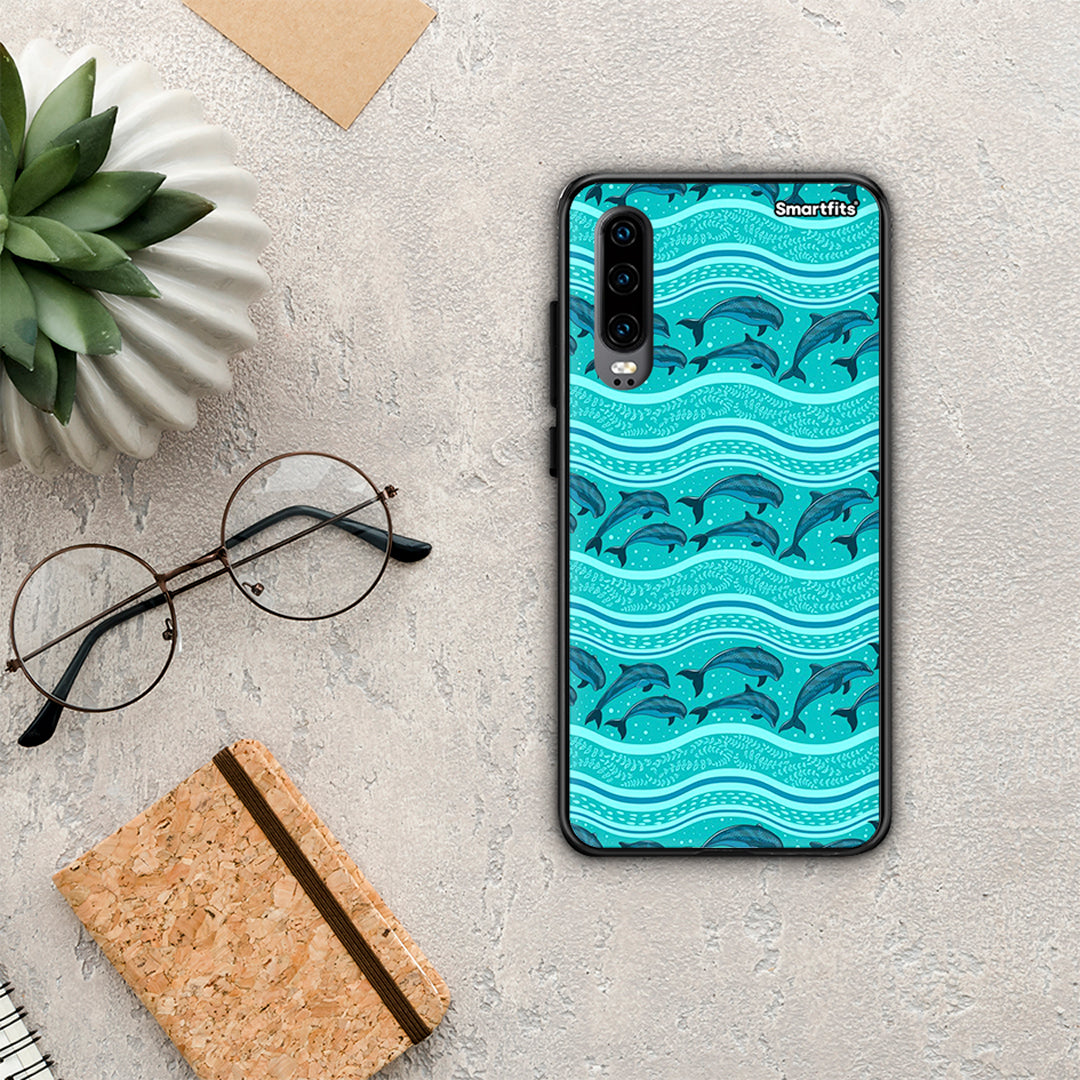 Swimming Dolphins - Huawei P30 θήκη