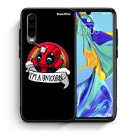 Thumbnail for Θήκη Huawei P30 Unicorn Deadpool από τη Smartfits με σχέδιο στο πίσω μέρος και μαύρο περίβλημα | Huawei P30 Unicorn Deadpool case with colorful back and black bezels