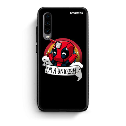 Huawei P30 Unicorn Deadpool θήκη από τη Smartfits με σχέδιο στο πίσω μέρος και μαύρο περίβλημα | Smartphone case with colorful back and black bezels by Smartfits