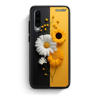 Thumbnail for Huawei P30 Yellow Daisies θήκη από τη Smartfits με σχέδιο στο πίσω μέρος και μαύρο περίβλημα | Smartphone case with colorful back and black bezels by Smartfits