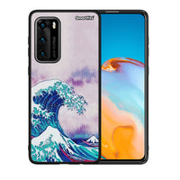 Thumbnail for Θήκη Huawei P40 Blue Waves από τη Smartfits με σχέδιο στο πίσω μέρος και μαύρο περίβλημα | Huawei P40 Blue Waves case with colorful back and black bezels