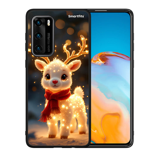 Θήκη Huawei P40 Christmas Cutie από τη Smartfits με σχέδιο στο πίσω μέρος και μαύρο περίβλημα | Huawei P40 Christmas Cutie case with colorful back and black bezels