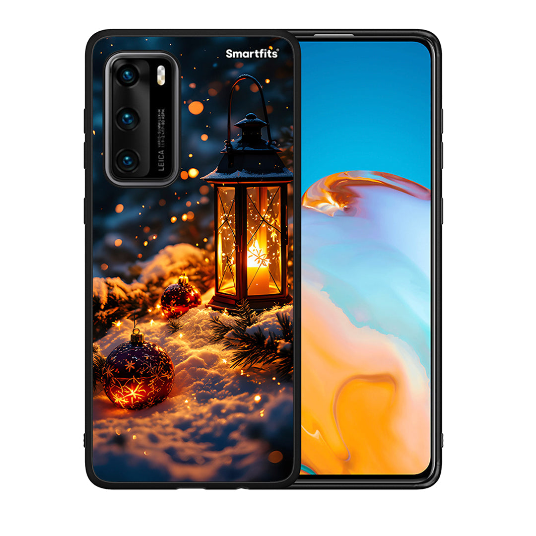 Θήκη Huawei P40 Christmas Ornaments από τη Smartfits με σχέδιο στο πίσω μέρος και μαύρο περίβλημα | Huawei P40 Christmas Ornaments case with colorful back and black bezels