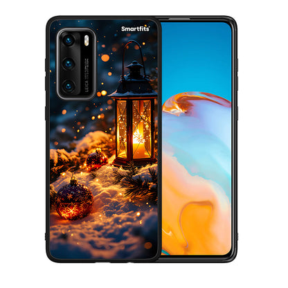 Θήκη Huawei P40 Christmas Ornaments από τη Smartfits με σχέδιο στο πίσω μέρος και μαύρο περίβλημα | Huawei P40 Christmas Ornaments case with colorful back and black bezels