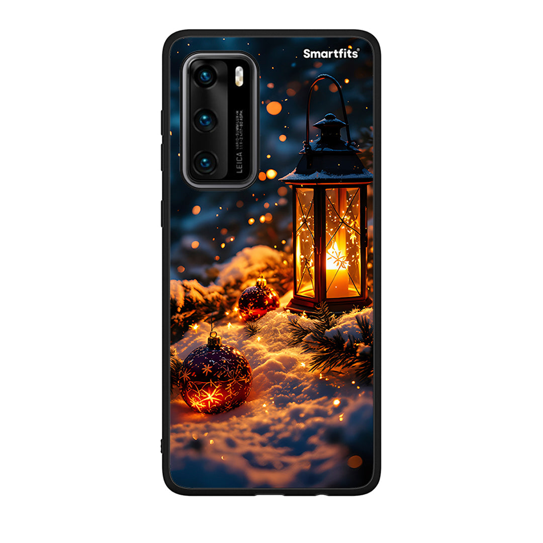 Huawei P40 Christmas Ornaments θήκη από τη Smartfits με σχέδιο στο πίσω μέρος και μαύρο περίβλημα | Smartphone case with colorful back and black bezels by Smartfits
