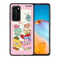 Thumbnail for Θήκη Huawei P40 Cute Companion από τη Smartfits με σχέδιο στο πίσω μέρος και μαύρο περίβλημα | Huawei P40 Cute Companion case with colorful back and black bezels