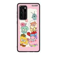 Thumbnail for Huawei P40 Cute Companion θήκη από τη Smartfits με σχέδιο στο πίσω μέρος και μαύρο περίβλημα | Smartphone case with colorful back and black bezels by Smartfits