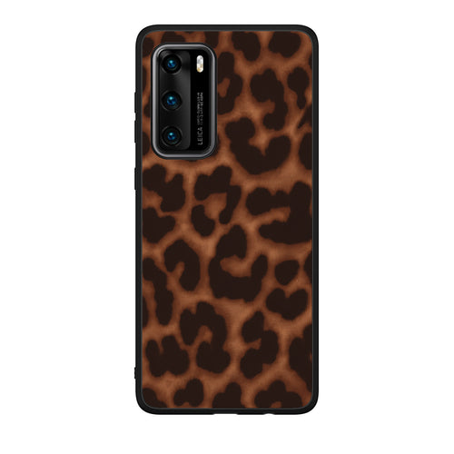 Θήκη Huawei P40 Leopard Print Dark Brown από τη Smartfits με σχέδιο στο πίσω μέρος και μαύρο περίβλημα | Huawei P40 Leopard Print Dark Brown case with colorful back and black bezels