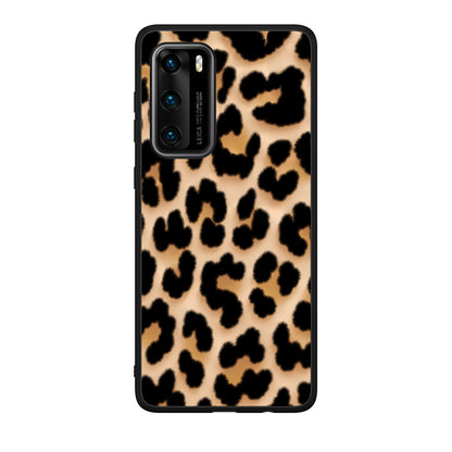 Θήκη Huawei P40 Leopard Print Tan Large από τη Smartfits με σχέδιο στο πίσω μέρος και μαύρο περίβλημα | Huawei P40 Leopard Print Tan Large case with colorful back and black bezels