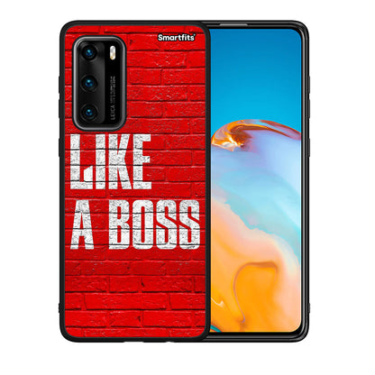 Θήκη Huawei P40 Like A Boss από τη Smartfits με σχέδιο στο πίσω μέρος και μαύρο περίβλημα | Huawei P40 Like A Boss case with colorful back and black bezels
