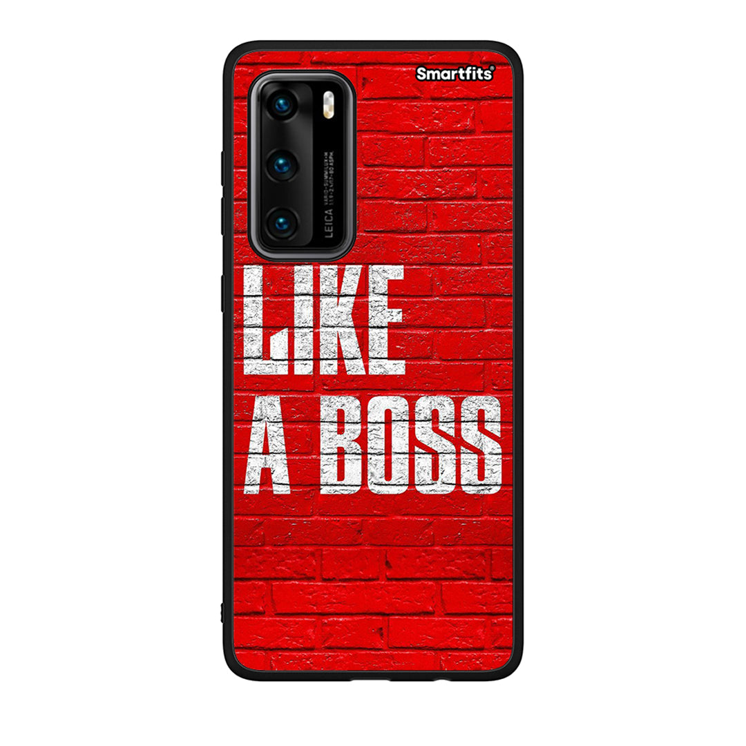 Huawei P40 Like A Boss θήκη από τη Smartfits με σχέδιο στο πίσω μέρος και μαύρο περίβλημα | Smartphone case with colorful back and black bezels by Smartfits