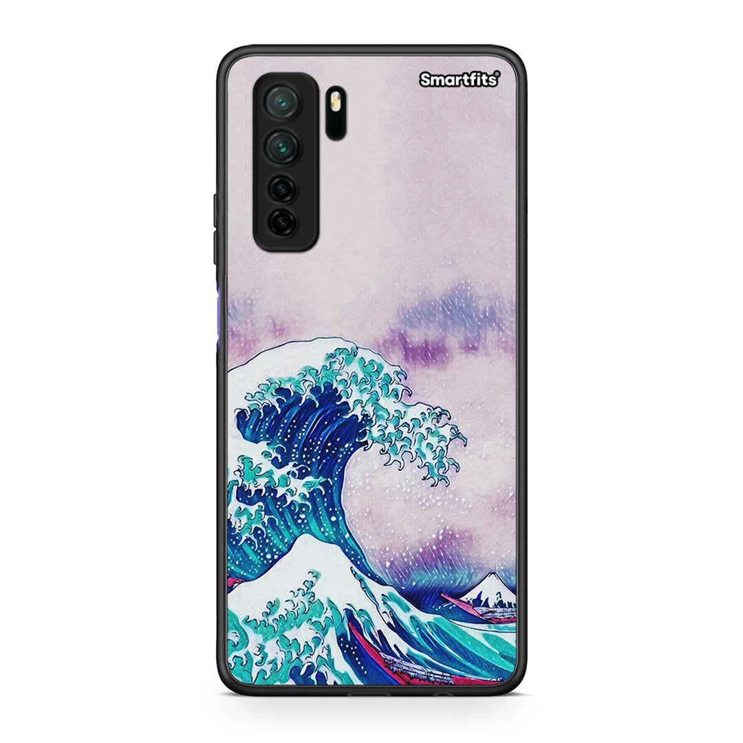 Θήκη Huawei P40 Lite 5G Blue Waves από τη Smartfits με σχέδιο στο πίσω μέρος και μαύρο περίβλημα | Huawei P40 Lite 5G Blue Waves Case with Colorful Back and Black Bezels