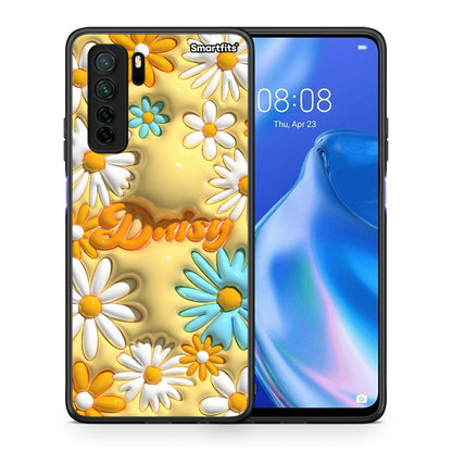 Θήκη Huawei P40 Lite 5G Bubble Daisies από τη Smartfits με σχέδιο στο πίσω μέρος και μαύρο περίβλημα | Huawei P40 Lite 5G Bubble Daisies Case with Colorful Back and Black Bezels