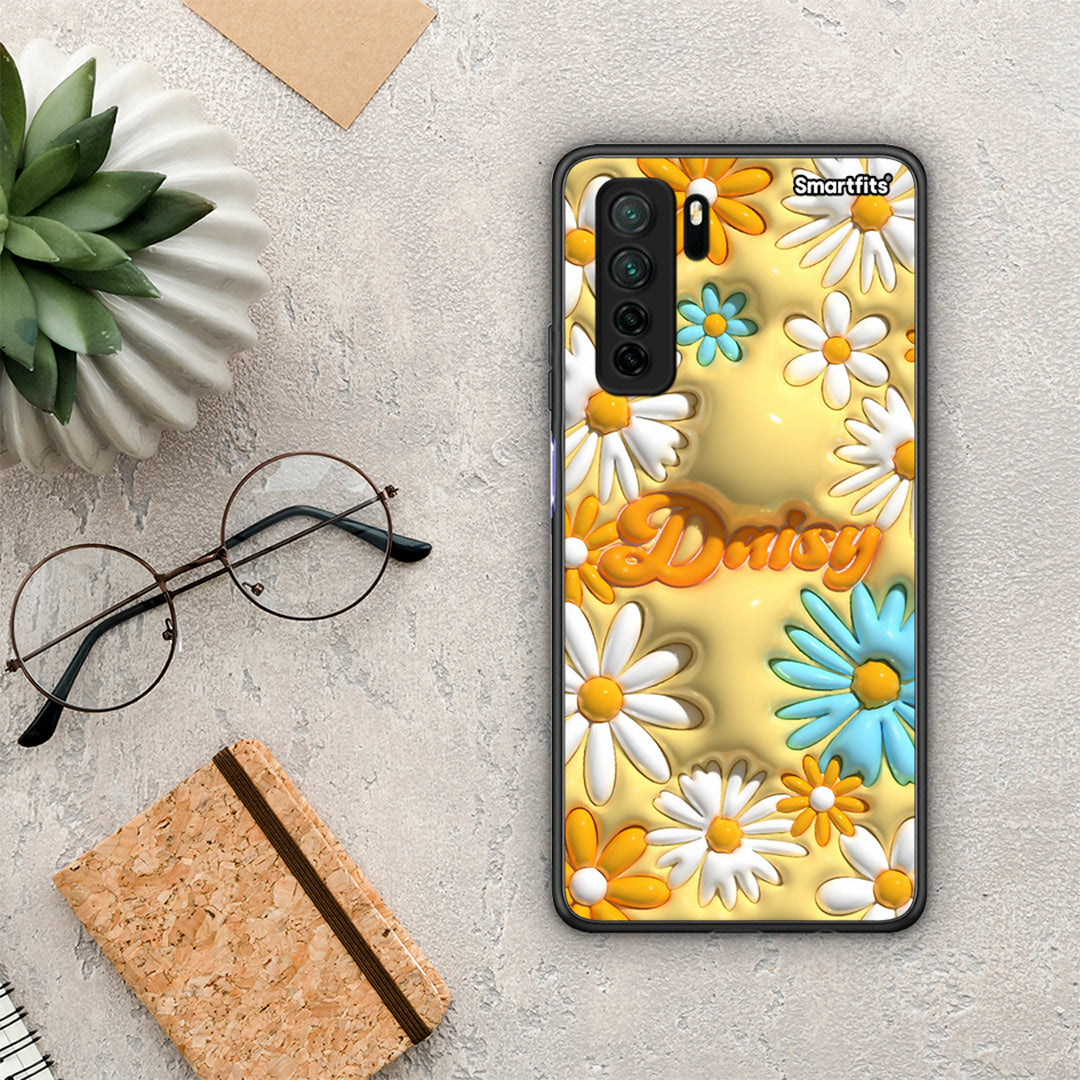 Θήκη Huawei P40 Lite 5G Bubble Daisies από τη Smartfits με σχέδιο στο πίσω μέρος και μαύρο περίβλημα | Huawei P40 Lite 5G Bubble Daisies Case with Colorful Back and Black Bezels