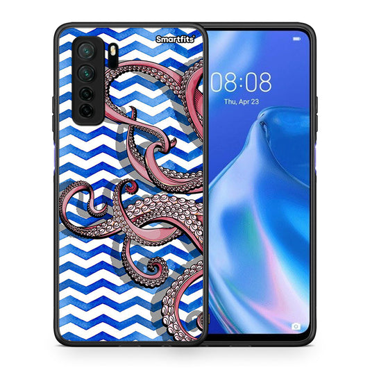 Θήκη Huawei P40 Lite 5G Chevron Devilfish από τη Smartfits με σχέδιο στο πίσω μέρος και μαύρο περίβλημα | Huawei P40 Lite 5G Chevron Devilfish Case with Colorful Back and Black Bezels