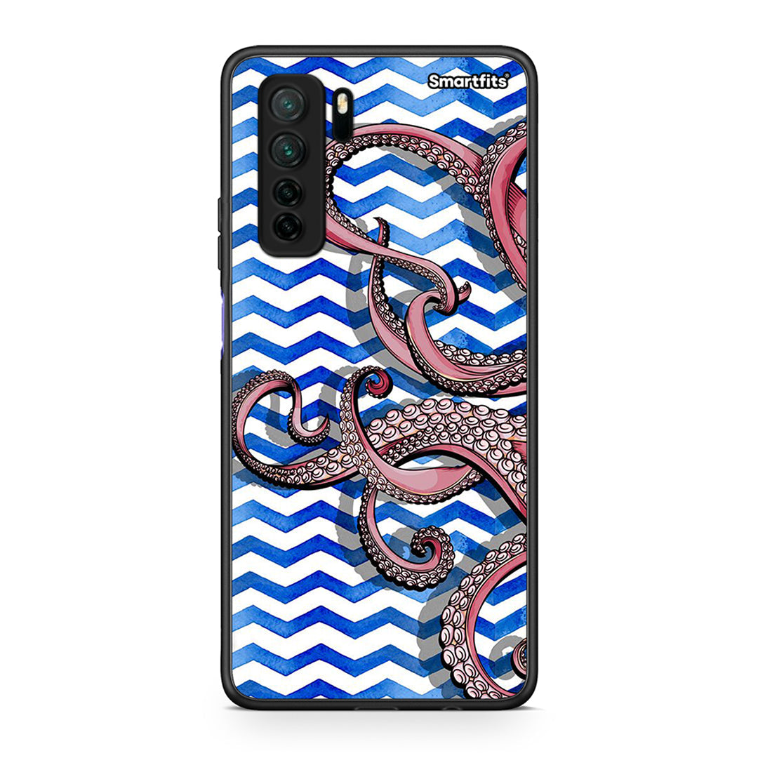 Θήκη Huawei P40 Lite 5G Chevron Devilfish από τη Smartfits με σχέδιο στο πίσω μέρος και μαύρο περίβλημα | Huawei P40 Lite 5G Chevron Devilfish Case with Colorful Back and Black Bezels