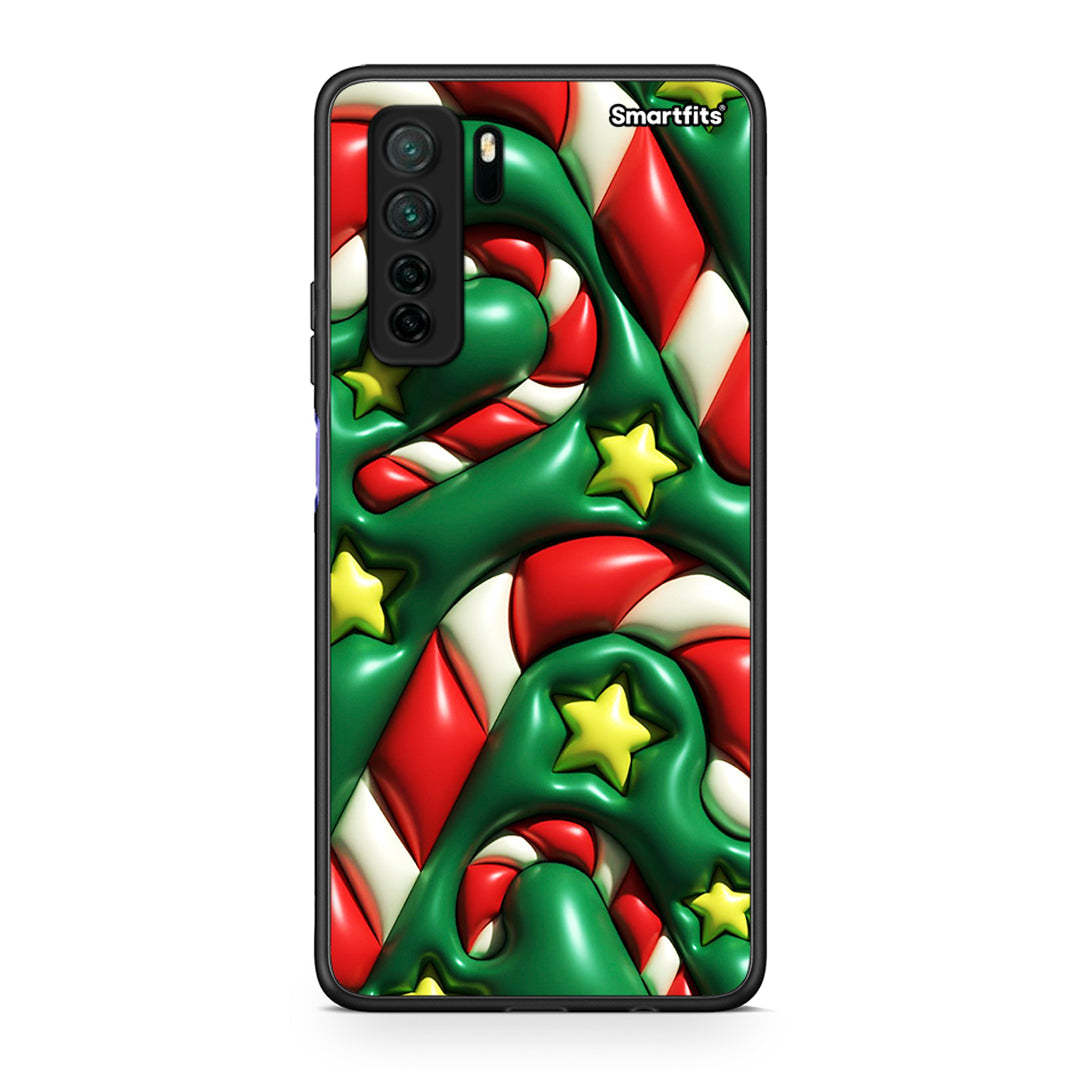 Θήκη Huawei P40 Lite 5G Christmas Bubbles από τη Smartfits με σχέδιο στο πίσω μέρος και μαύρο περίβλημα | Huawei P40 Lite 5G Christmas Bubbles Case with Colorful Back and Black Bezels