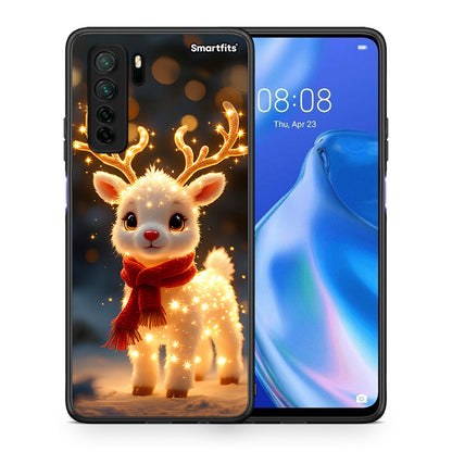 Θήκη Huawei P40 Lite 5G Christmas Cutie από τη Smartfits με σχέδιο στο πίσω μέρος και μαύρο περίβλημα | Huawei P40 Lite 5G Christmas Cutie Case with Colorful Back and Black Bezels