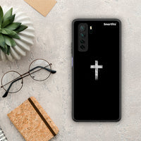 Thumbnail for Θήκη Huawei P40 Lite 5G White Cross από τη Smartfits με σχέδιο στο πίσω μέρος και μαύρο περίβλημα | Huawei P40 Lite 5G White Cross Case with Colorful Back and Black Bezels