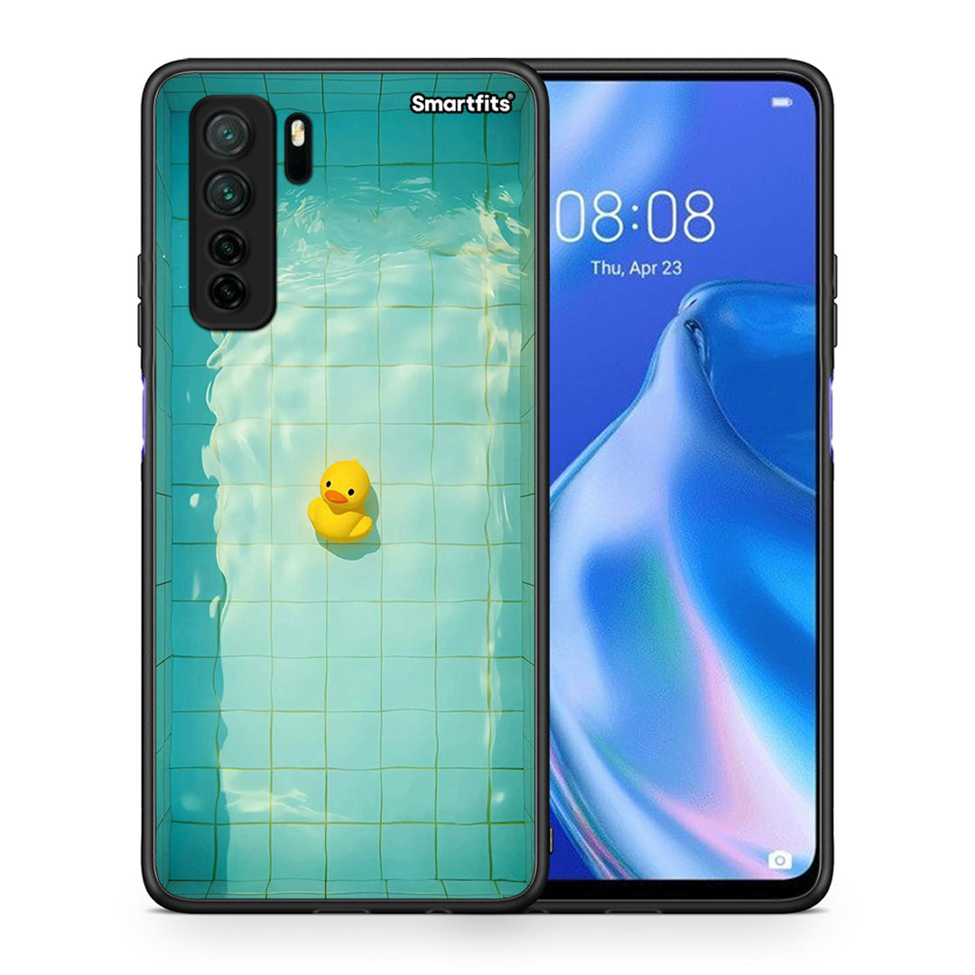 Θήκη Huawei P40 Lite 5G Yellow Duck από τη Smartfits με σχέδιο στο πίσω μέρος και μαύρο περίβλημα | Huawei P40 Lite 5G Yellow Duck Case with Colorful Back and Black Bezels