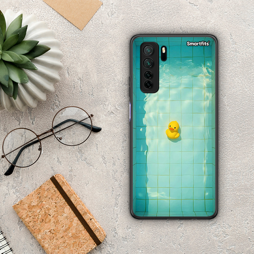 Θήκη Huawei P40 Lite 5G Yellow Duck από τη Smartfits με σχέδιο στο πίσω μέρος και μαύρο περίβλημα | Huawei P40 Lite 5G Yellow Duck Case with Colorful Back and Black Bezels