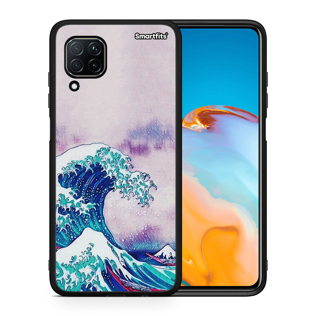 Θήκη Huawei P40 Lite Blue Waves από τη Smartfits με σχέδιο στο πίσω μέρος και μαύρο περίβλημα | Huawei P40 Lite Blue Waves case with colorful back and black bezels