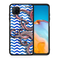 Thumbnail for Θήκη Huawei P40 Lite Chevron Devilfish από τη Smartfits με σχέδιο στο πίσω μέρος και μαύρο περίβλημα | Huawei P40 Lite Chevron Devilfish case with colorful back and black bezels