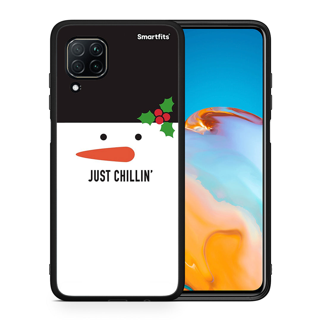 Θήκη Huawei P40 Lite Christmas Chillin από τη Smartfits με σχέδιο στο πίσω μέρος και μαύρο περίβλημα | Huawei P40 Lite Christmas Chillin case with colorful back and black bezels