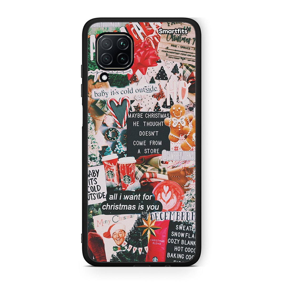 Huawei P40 Lite Christmas Happiness θήκη από τη Smartfits με σχέδιο στο πίσω μέρος και μαύρο περίβλημα | Smartphone case with colorful back and black bezels by Smartfits