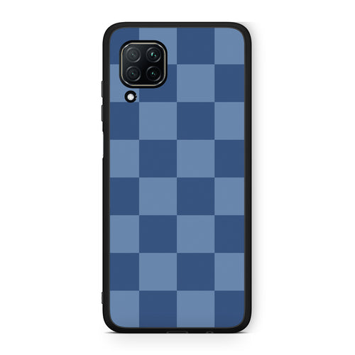 Θήκη Huawei P40 Lite Denim Blue Checkerboard από τη Smartfits με σχέδιο στο πίσω μέρος και μαύρο περίβλημα | Huawei P40 Lite Denim Blue Checkerboard case with colorful back and black bezels