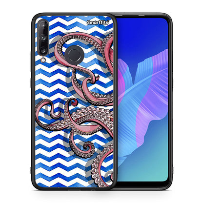 Θήκη Huawei P40 Lite E Chevron Devilfish από τη Smartfits με σχέδιο στο πίσω μέρος και μαύρο περίβλημα | Huawei P40 Lite E Chevron Devilfish case with colorful back and black bezels