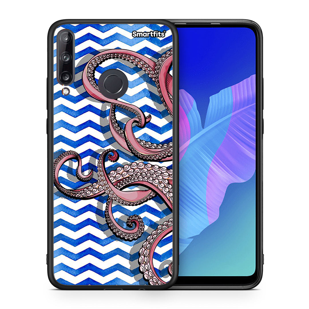 Θήκη Huawei P40 Lite E Chevron Devilfish από τη Smartfits με σχέδιο στο πίσω μέρος και μαύρο περίβλημα | Huawei P40 Lite E Chevron Devilfish case with colorful back and black bezels