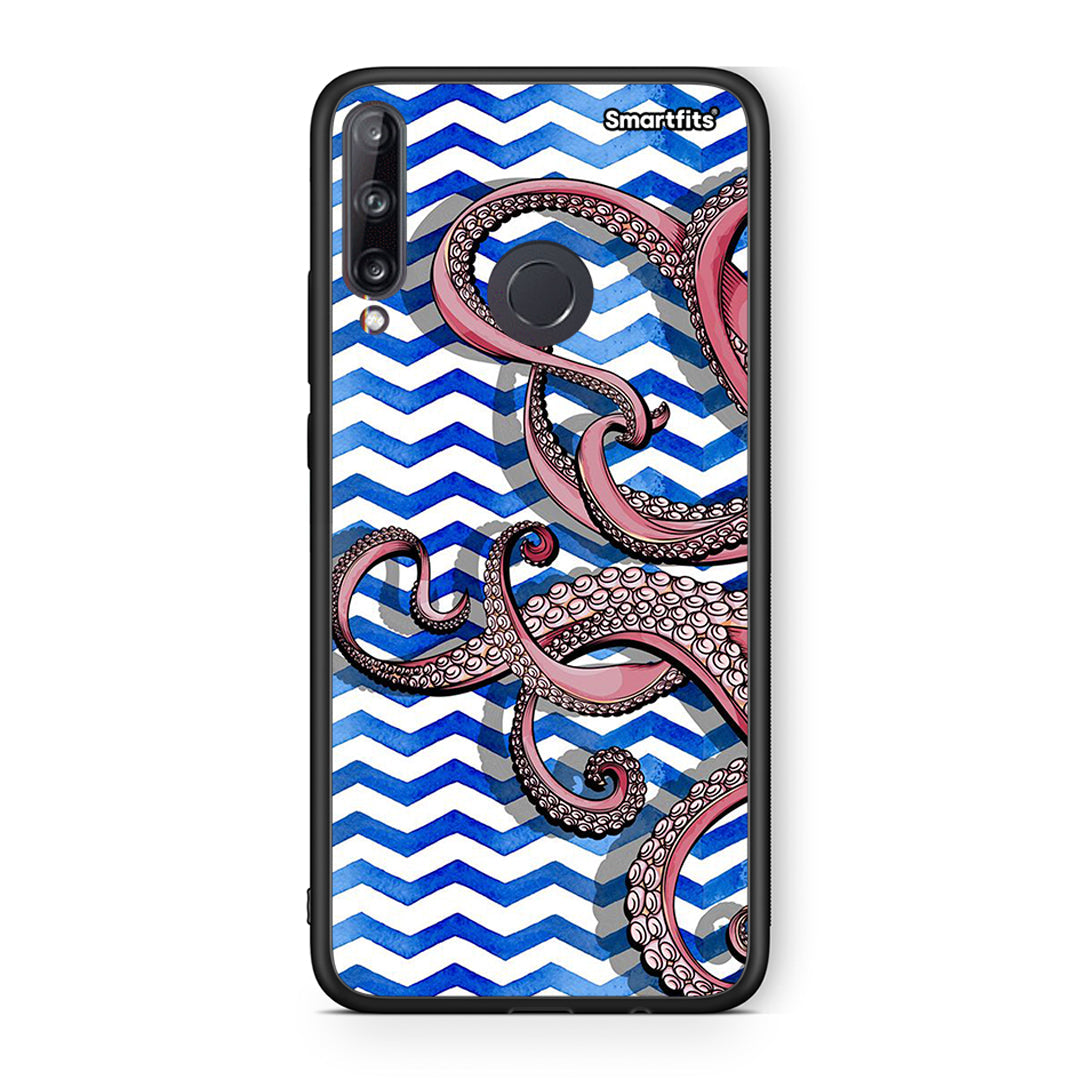 Huawei P40 Lite E Chevron Devilfish θήκη από τη Smartfits με σχέδιο στο πίσω μέρος και μαύρο περίβλημα | Smartphone case with colorful back and black bezels by Smartfits