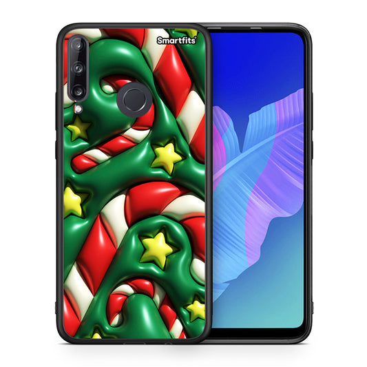 Θήκη Huawei P40 Lite E Christmas Bubbles από τη Smartfits με σχέδιο στο πίσω μέρος και μαύρο περίβλημα | Huawei P40 Lite E Christmas Bubbles case with colorful back and black bezels