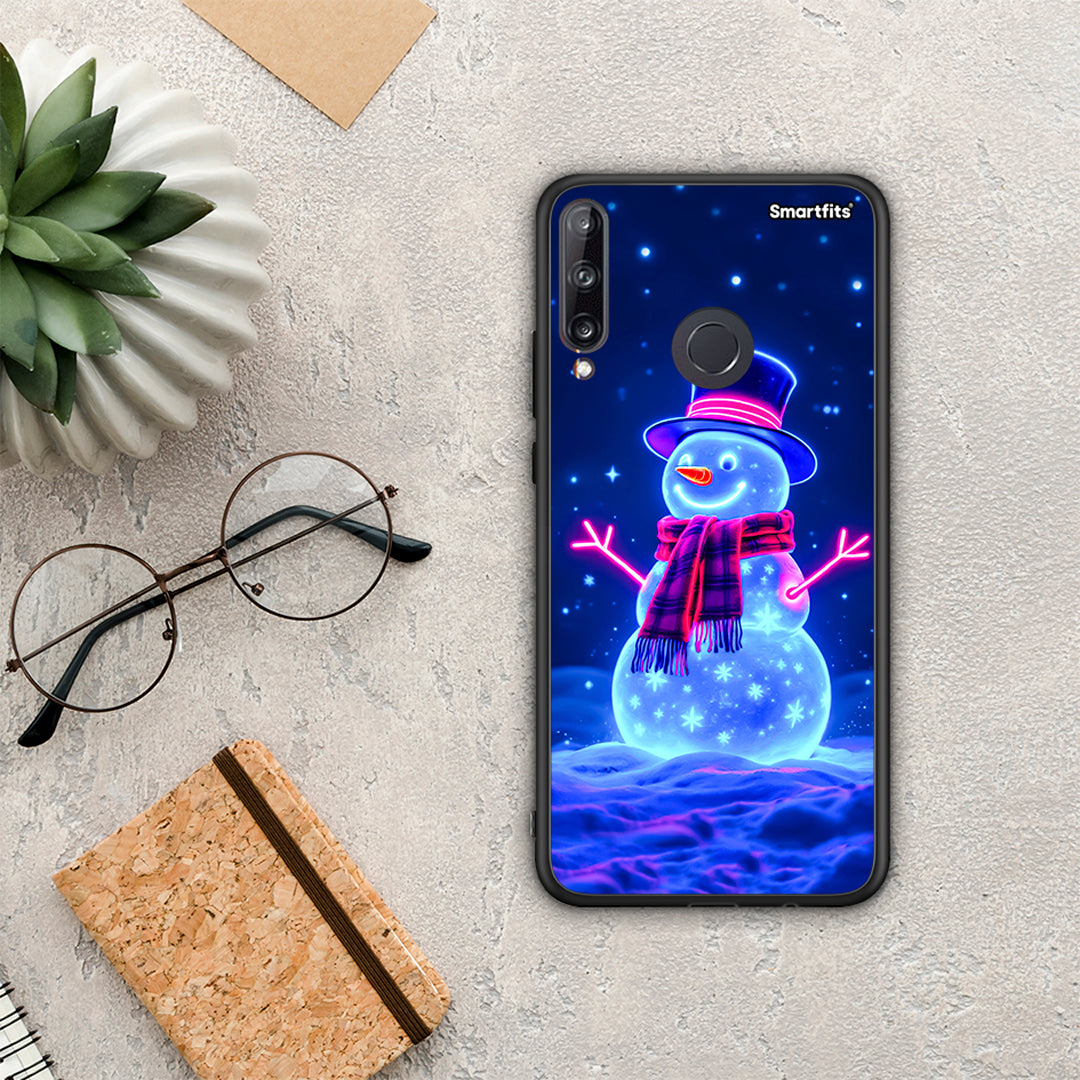 Christmas Neon Snowman - Huawei P40 Lite E θήκη